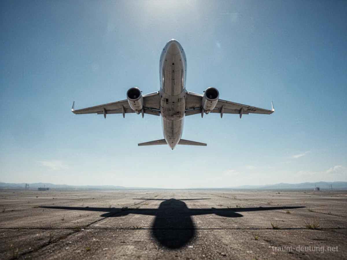 Ein Flugzeug fliegt rückwärts am Himmel.