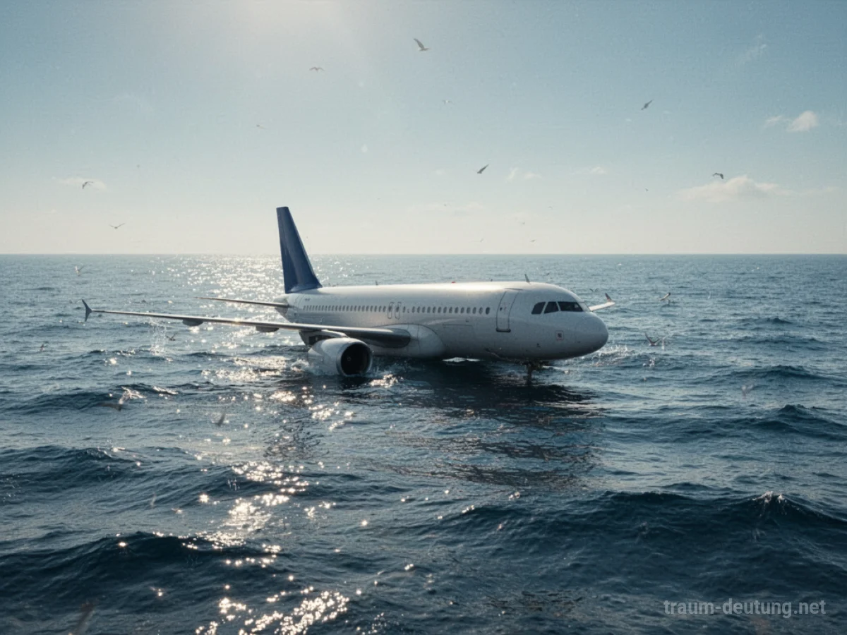 Flugzeug schwimmt auf dem Wasser unter klarem Himmel
