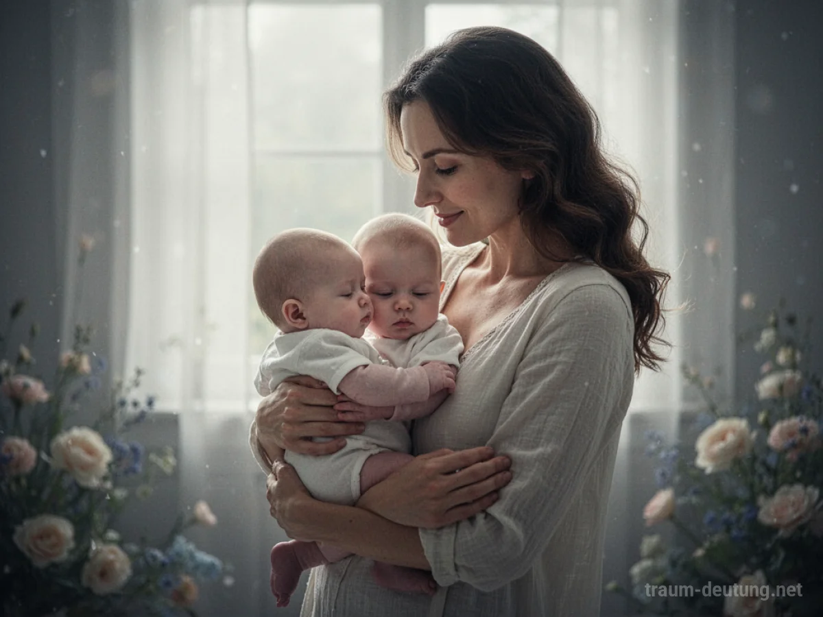 Eine Frau hält liebevoll ein Baby im Arm.