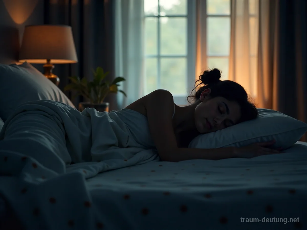 Eine Person schläft friedlich in einem Bett.