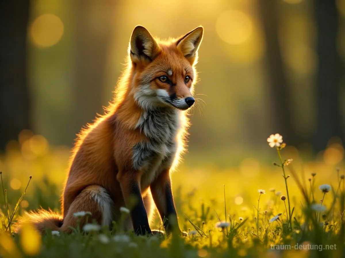Fuchs mit glänzend goldenem Fell im Sonnenlicht