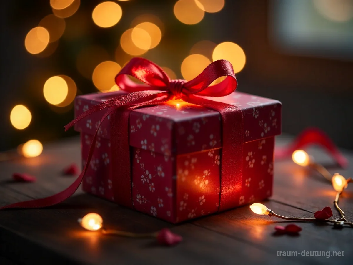 Geöffnete Geschenkbox mit strahlendem Licht, das Freude symbolisiert.