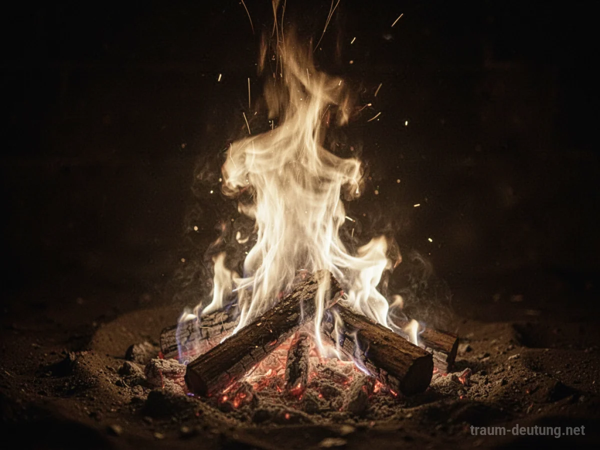 Helles, strahlendes Feuer in dunkler Umgebung