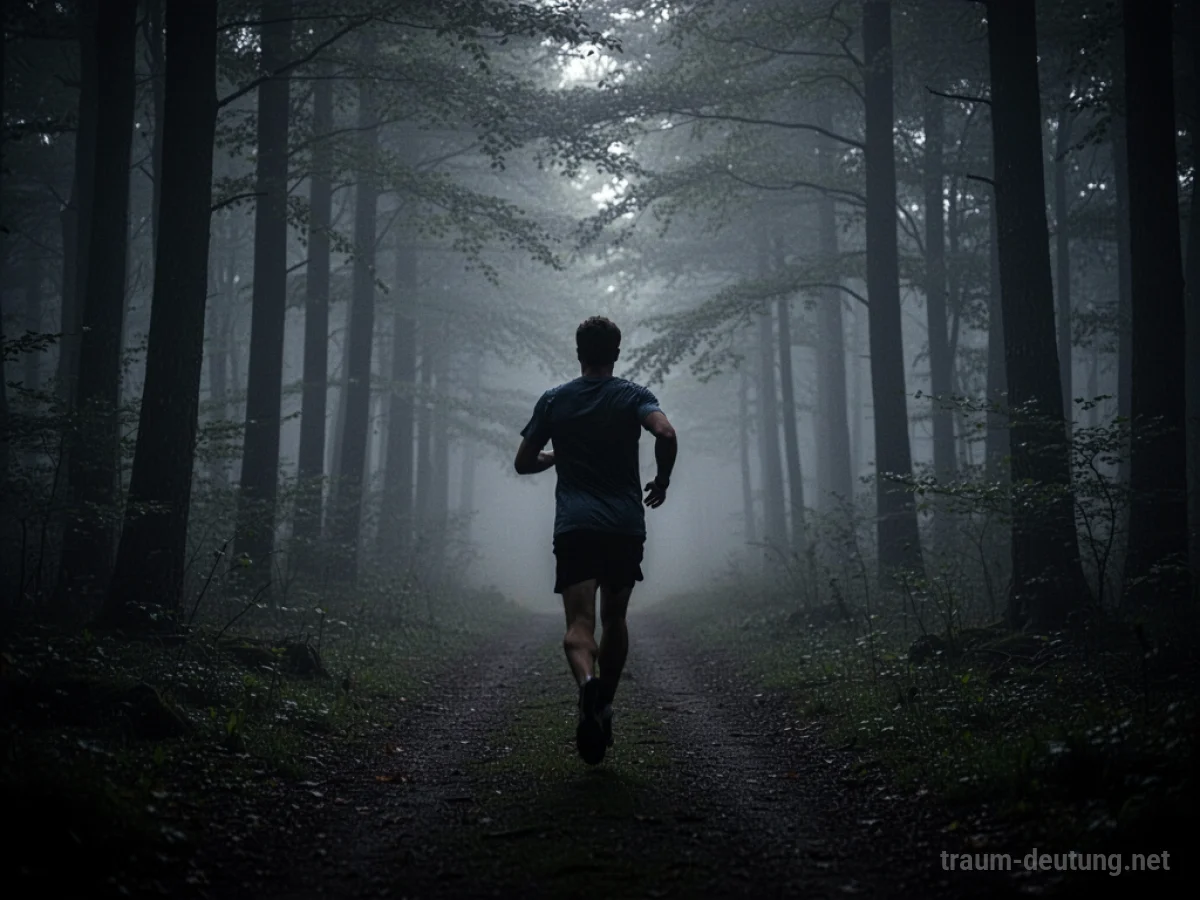 Silhouette einer Person, die im Traum vor etwas wegrennt