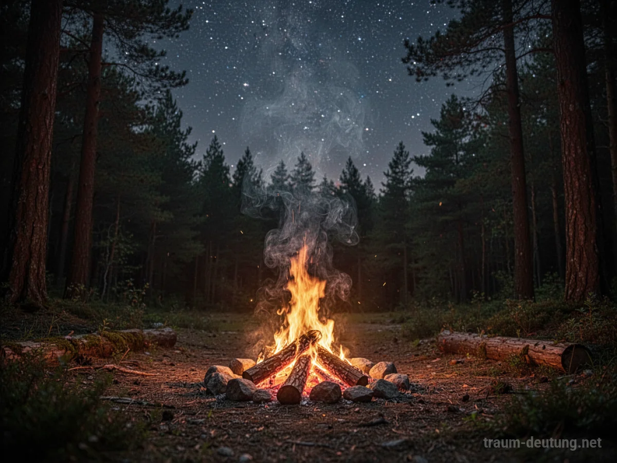 Kleines Lagerfeuer im Dunkeln