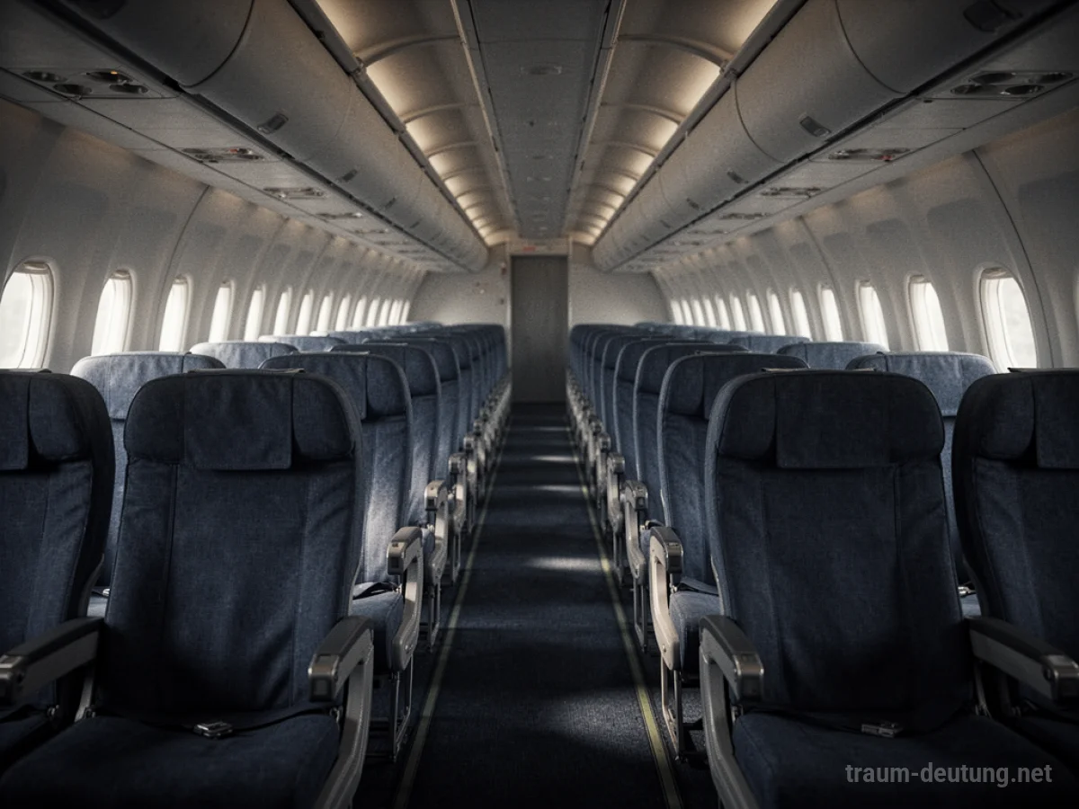 Leere Flugzeugkabine mit leeren Sitzen