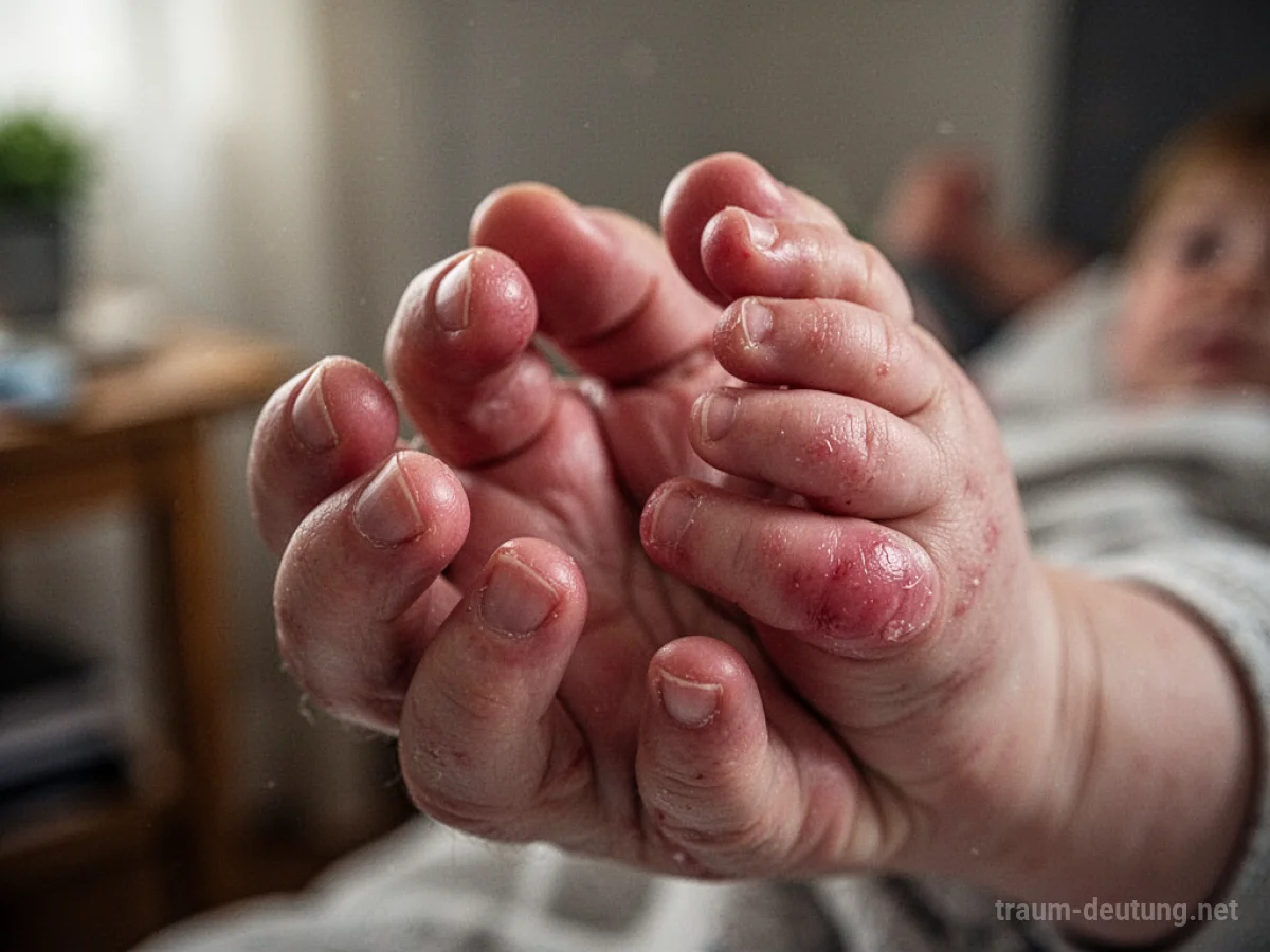 Geschwollene Finger einer Person im Traum
