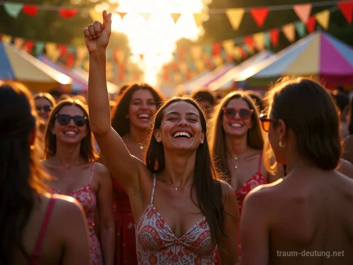 Menschen feiern gemeinsam ein religiöses Fest mit Dekorationen.