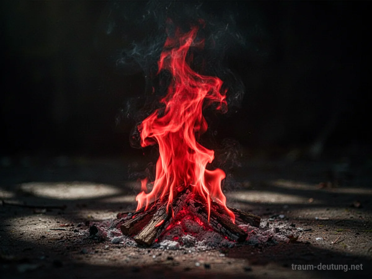 Intensives rotes Feuer im Dunkeln