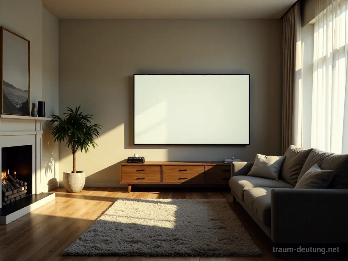 Leerer Platz im Wohnzimmer, wo der Fernseher stand.