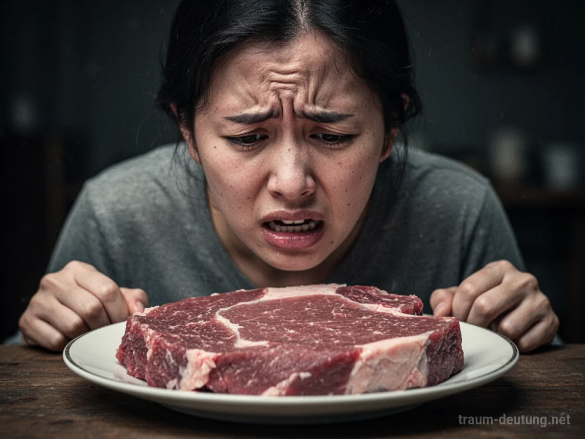 Person kann Fleisch im Traum nicht essen