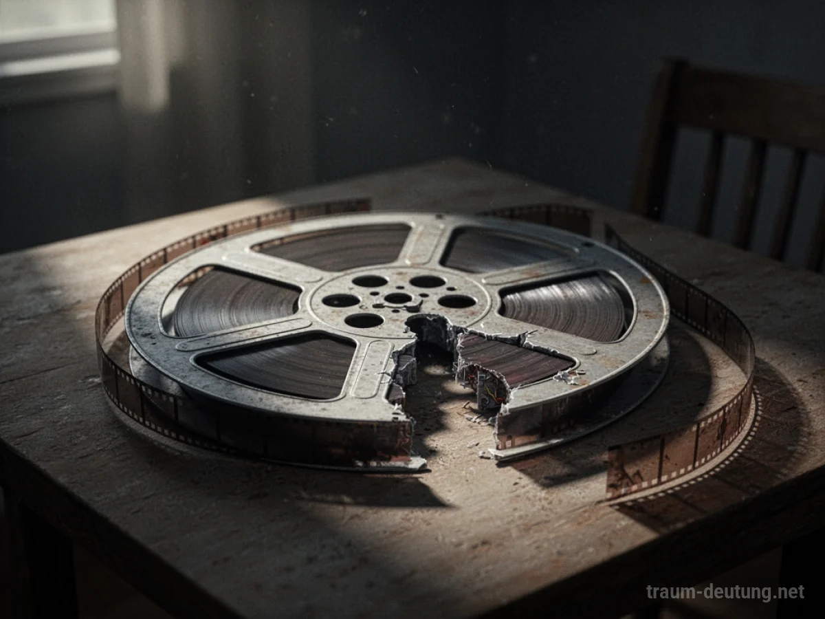 Filmrolle mit ausgeschnittenem Teil im Schatten