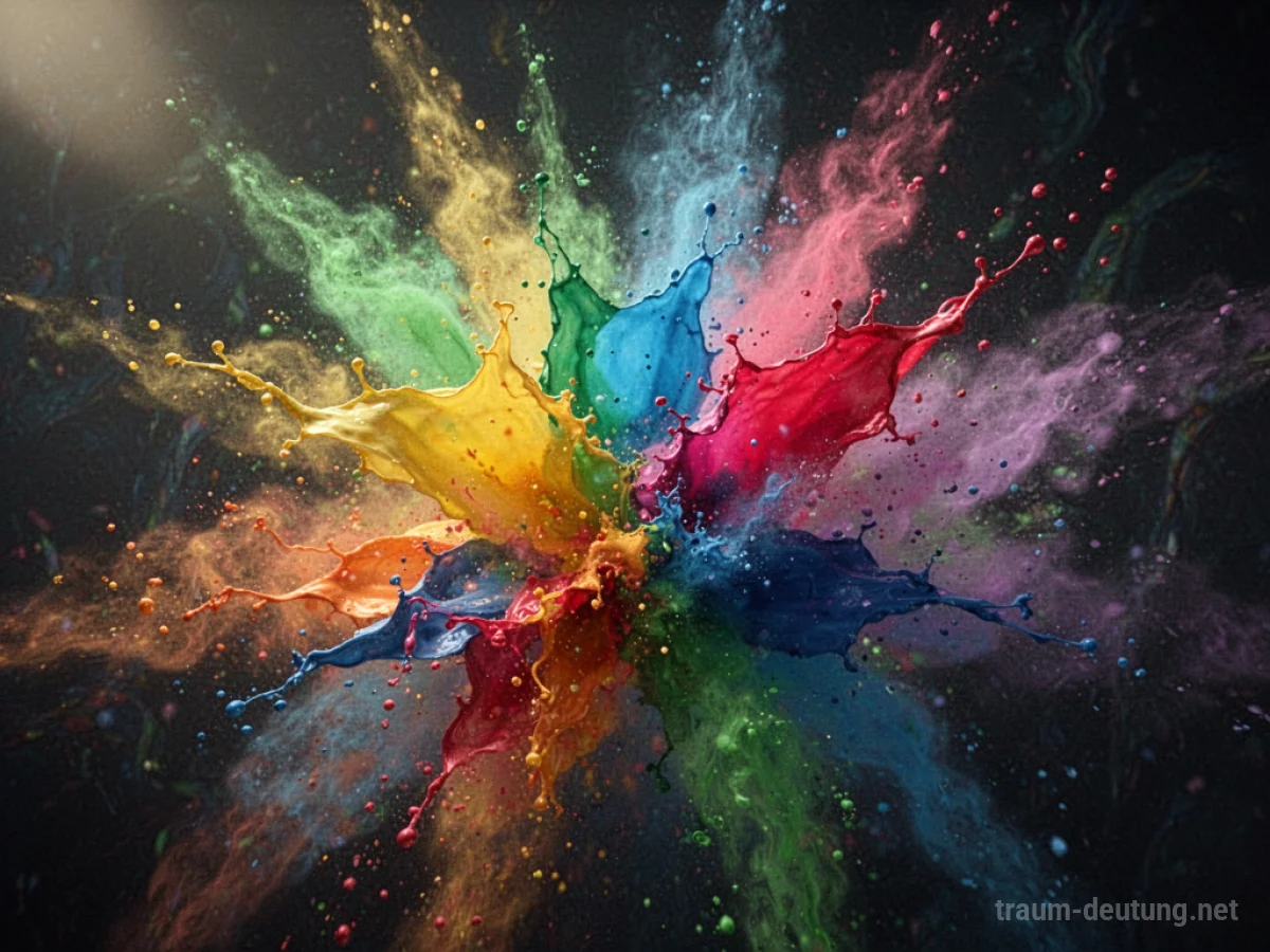 Explosion bunter Farben auf dunklem Hintergrund