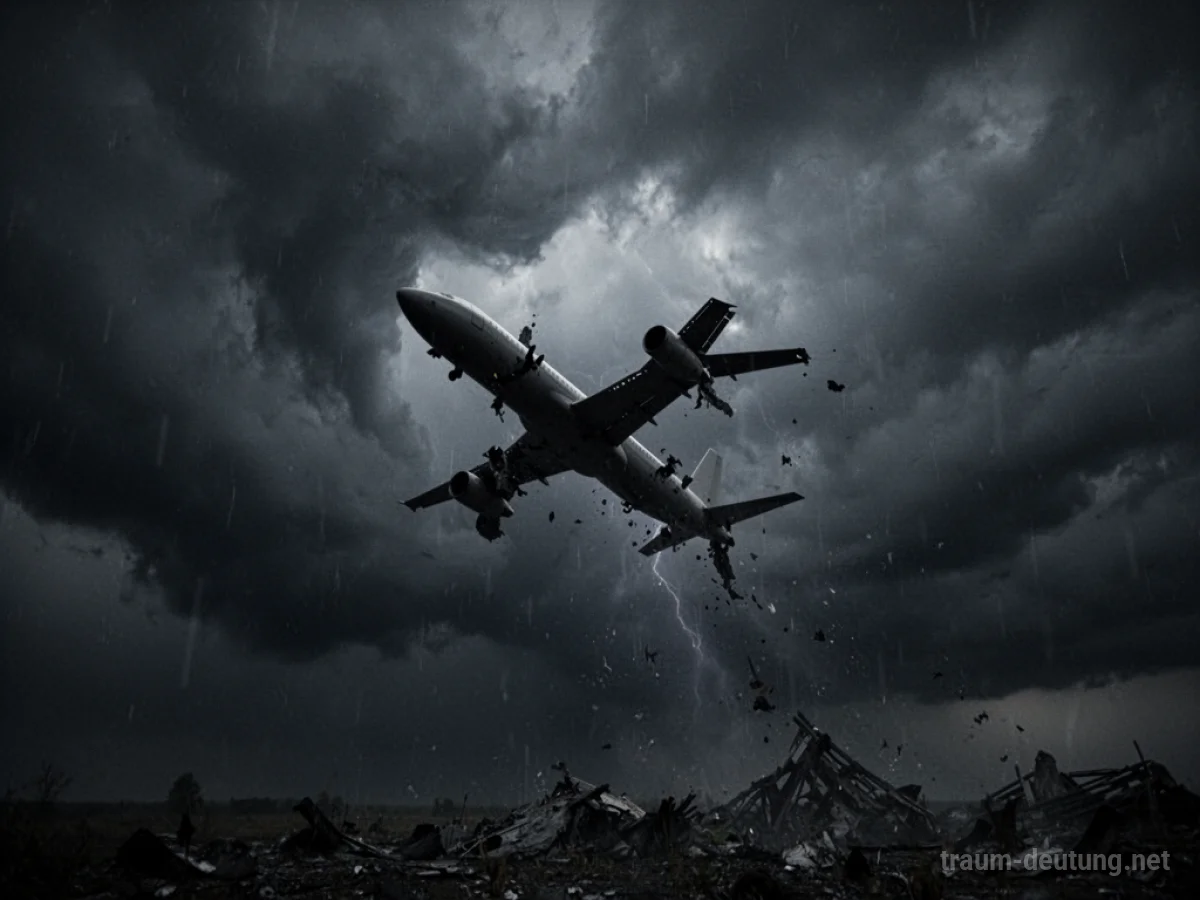 Flugzeug im Sinkflug während eines Sturms