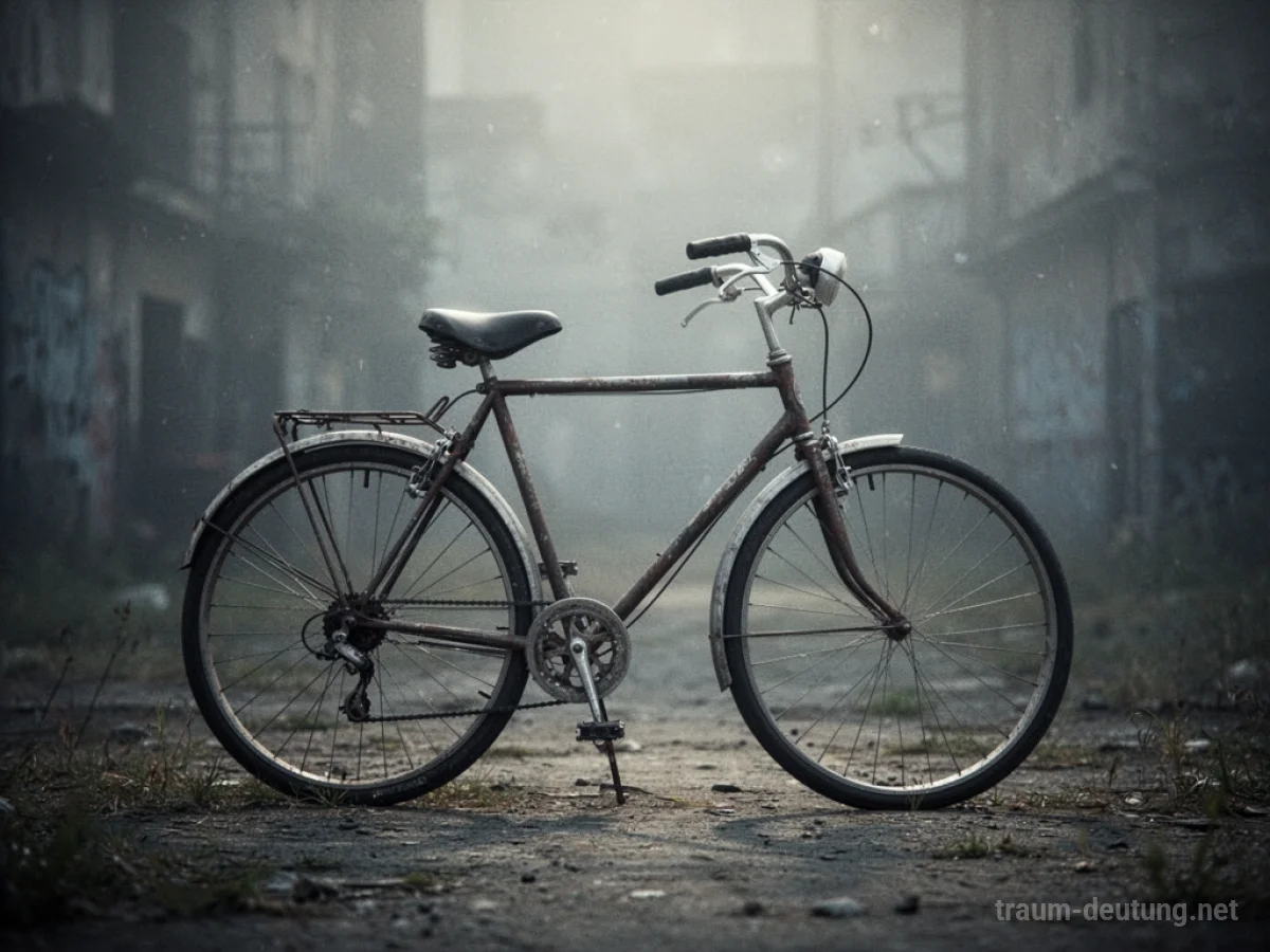 Verlorenes Fahrrad im Traum auf unscharfem Hintergrund