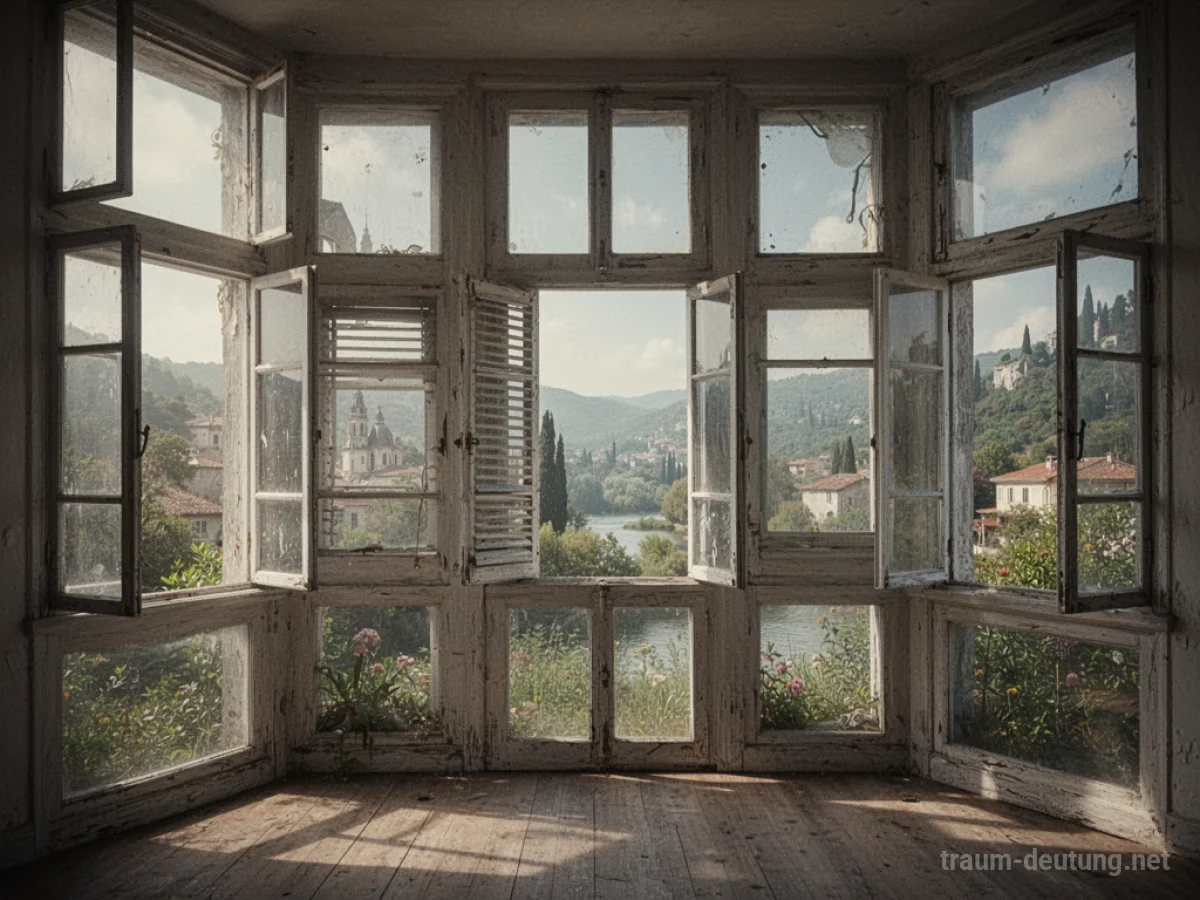 Ein Raum voller Fenster mit unterschiedlichen Ausblicken