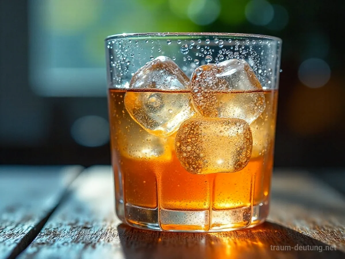 Ein Glas mit einem kühlen, erfrischenden Getränk, das innen beschlagen ist.