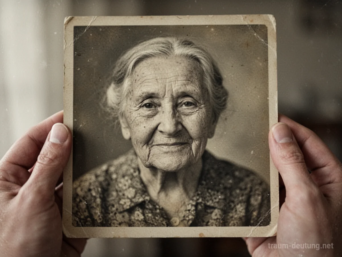 Vintage Foto einer Großmutter, gehalten von Händen