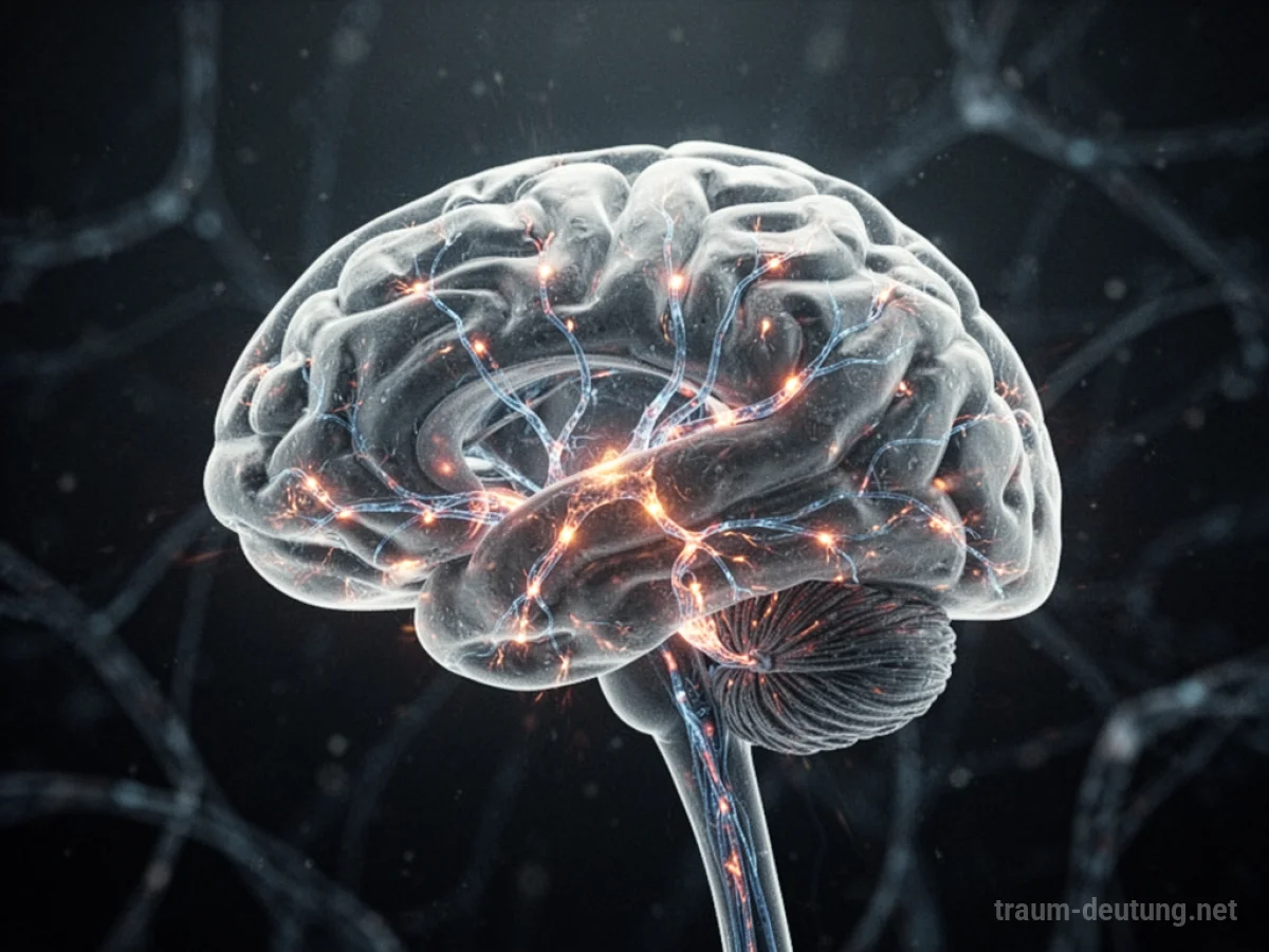 Gehirn im Traum mit leuchtenden Neuronen