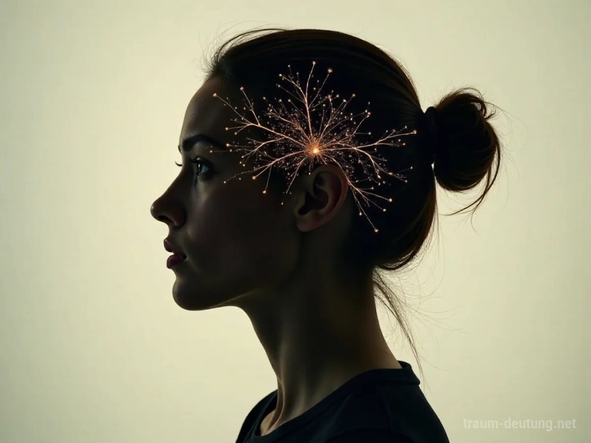 Silhouette eines menschlichen Kopfes mit von außen einwirkenden Linien, die das Innere beeinflussen.
