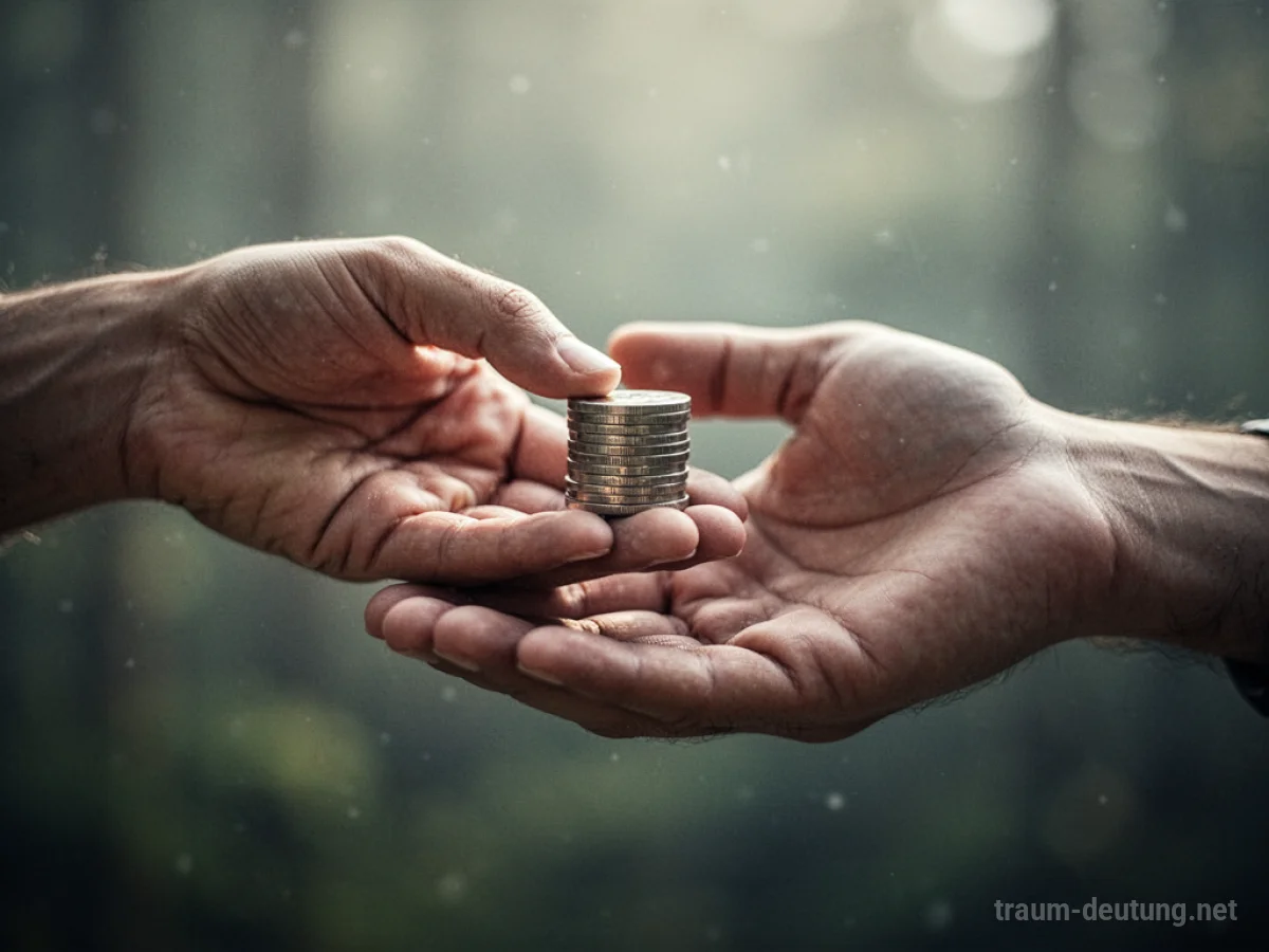 Hand leiht Geld an eine andere Hand