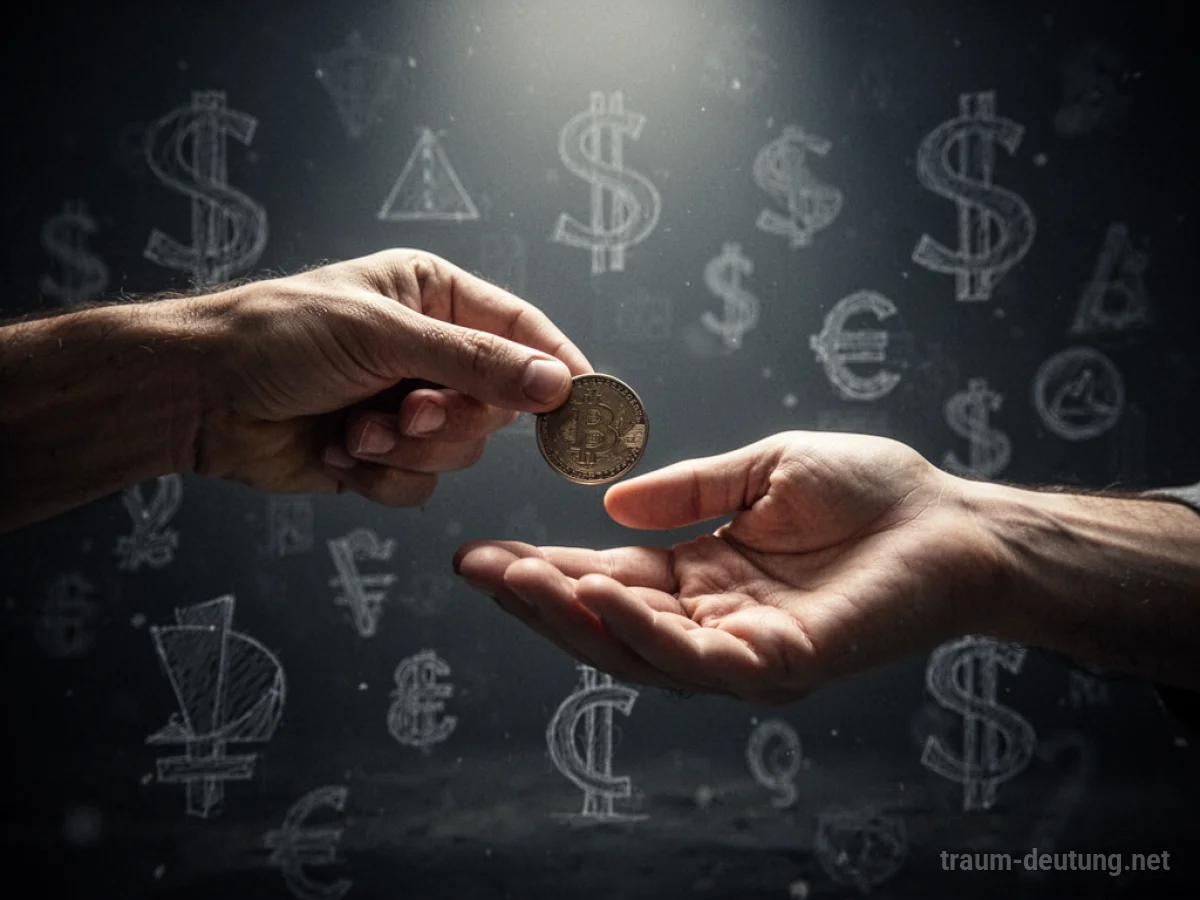 Hände reichen sich Geld im Traum