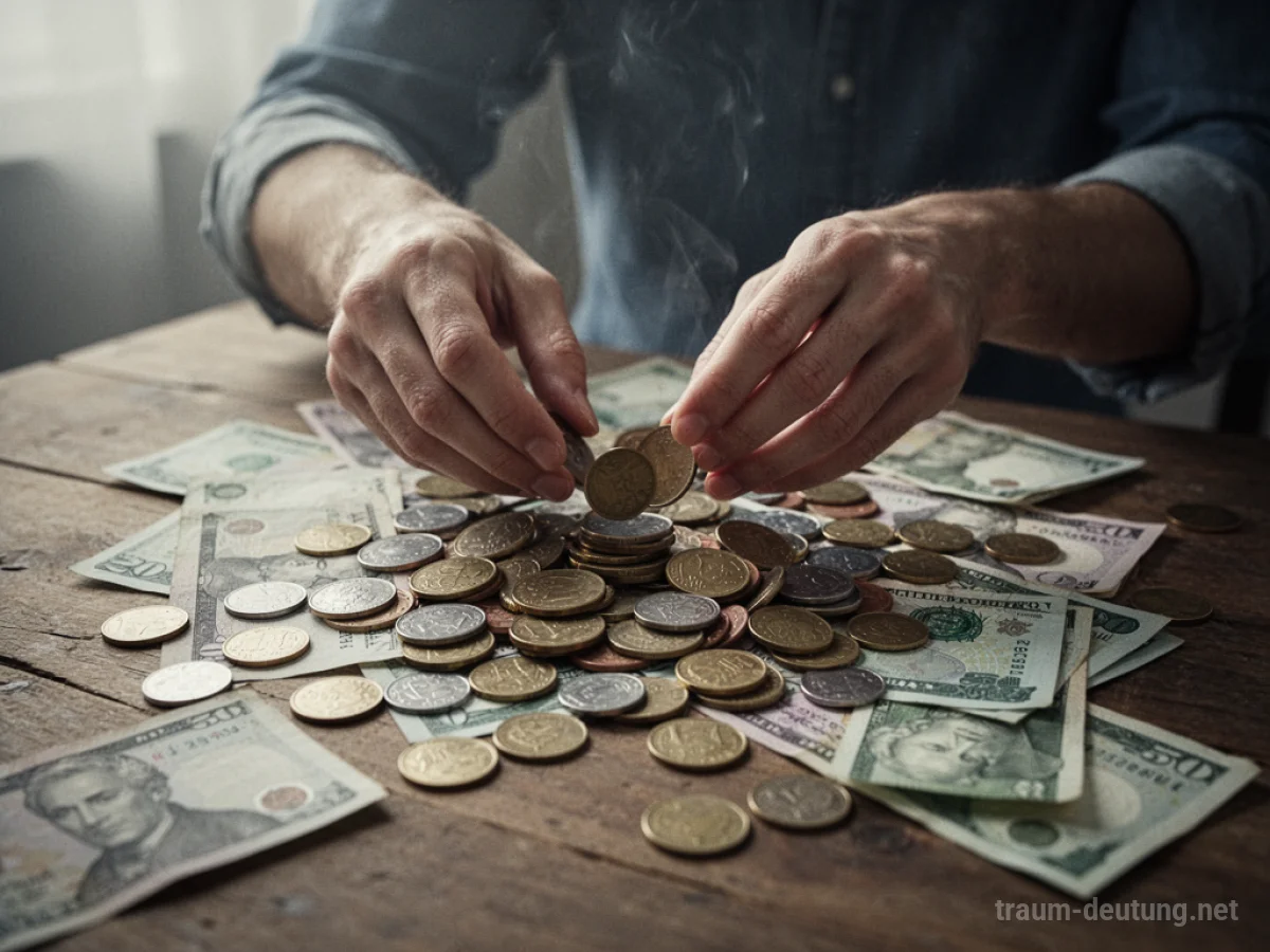 Hände suchen nach Geld auf einem Tisch