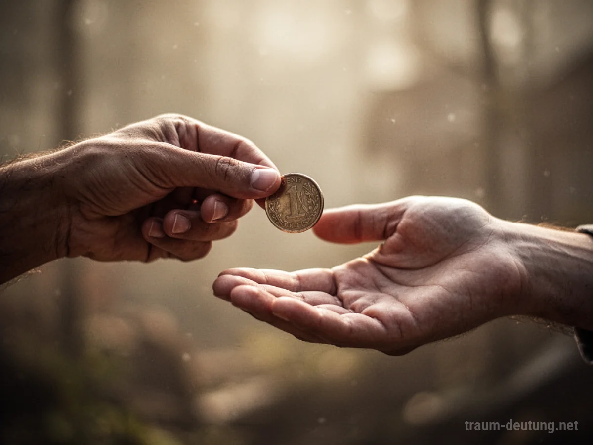 Hand reicht Geld an eine andere Hand
