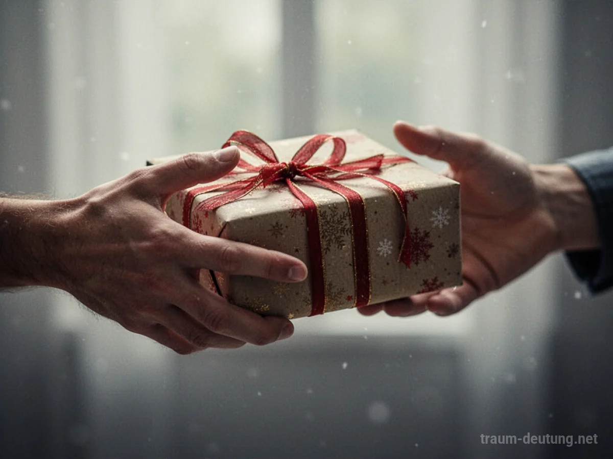 Hand stößt ein Geschenk weg, das ihr angeboten wird.