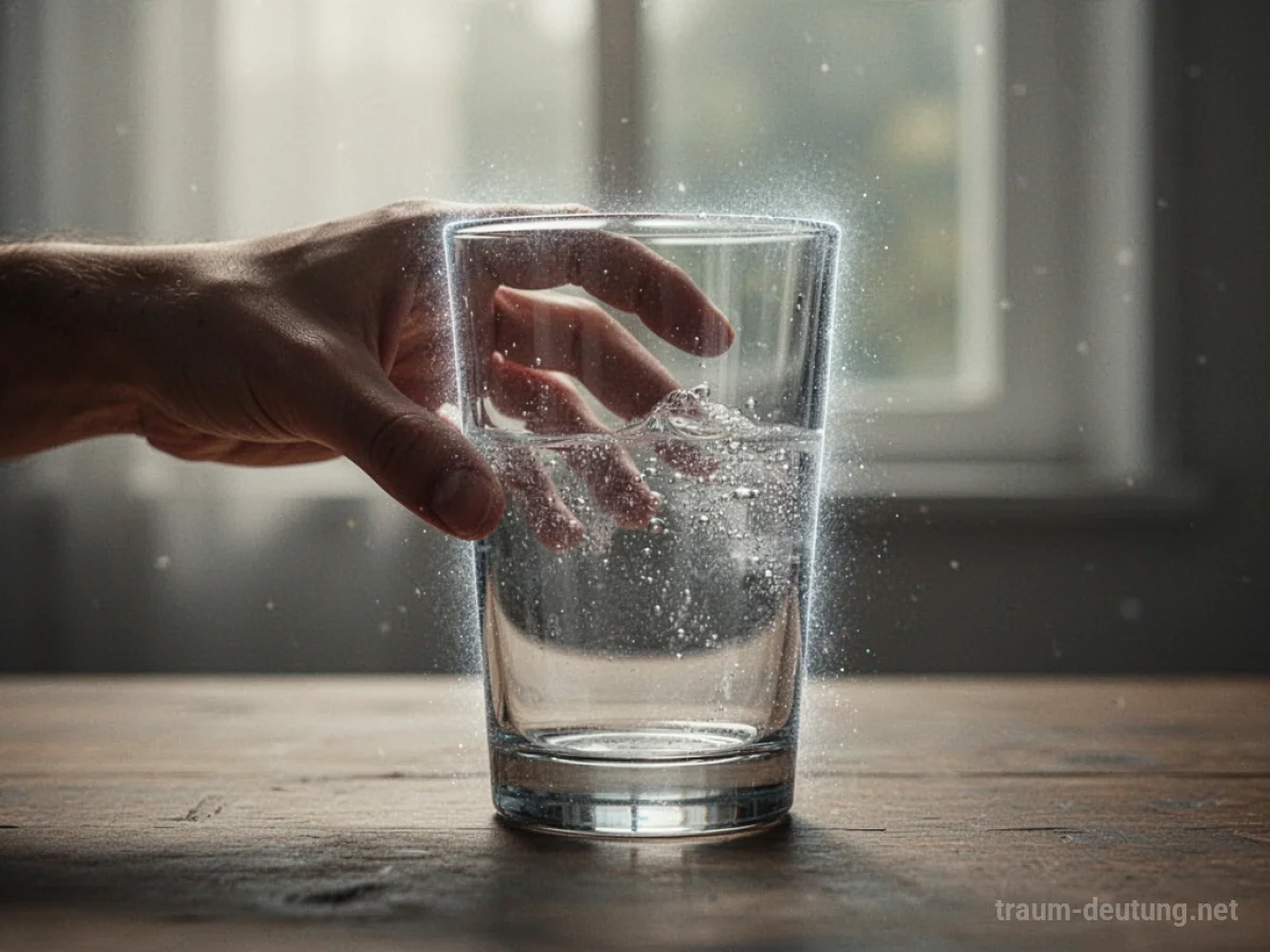 Leeres Glas, das eine Hand erreichen möchte
