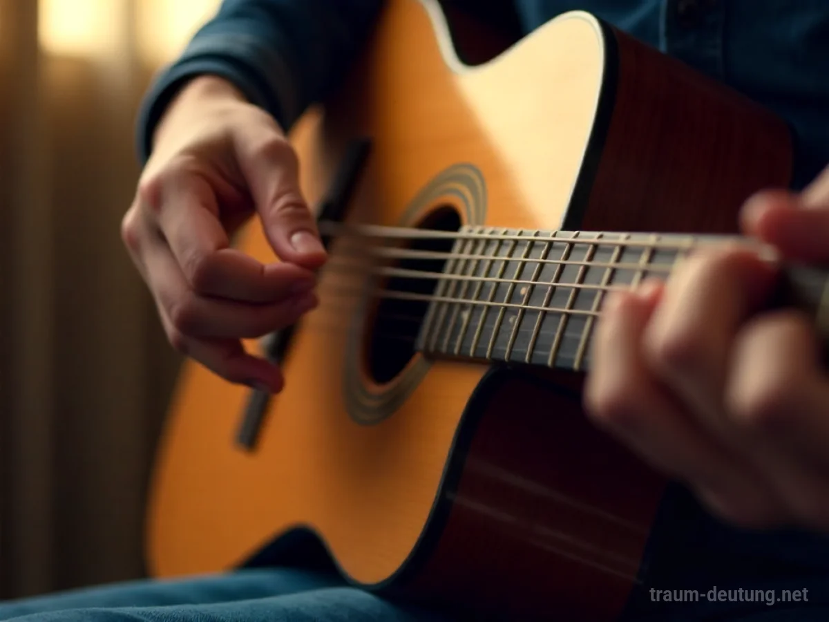 Hände berühren eine Gitarre, die ein Freund hält