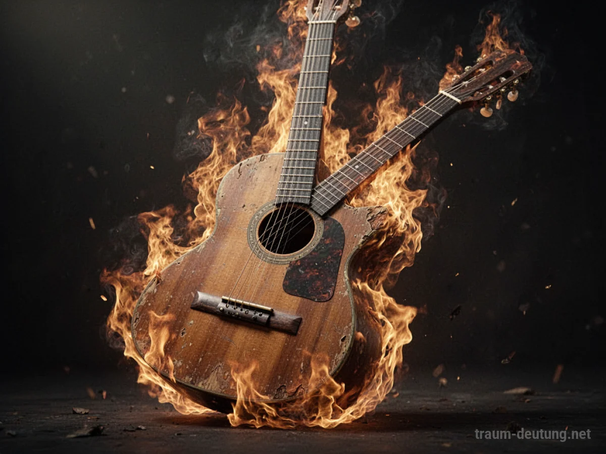Gitarre in Flammen als Traumsymbol