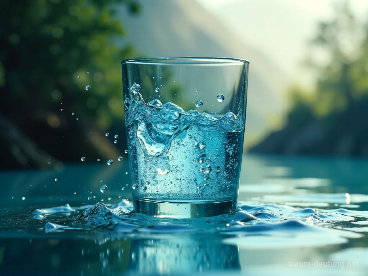 Zerbrechendes Glas, das sich in fließendes Wasser verwandelt.
