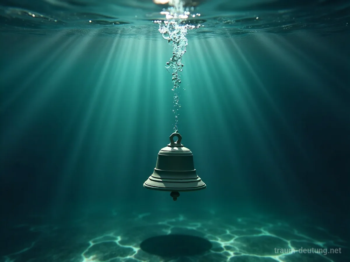 Glocke unter Wasser mit aufsteigenden Blasen
