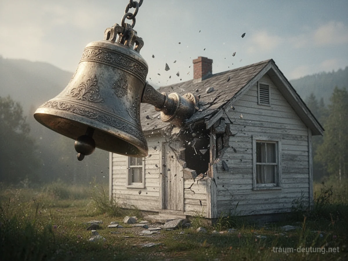 Glocke schlägt gegen ein Haus