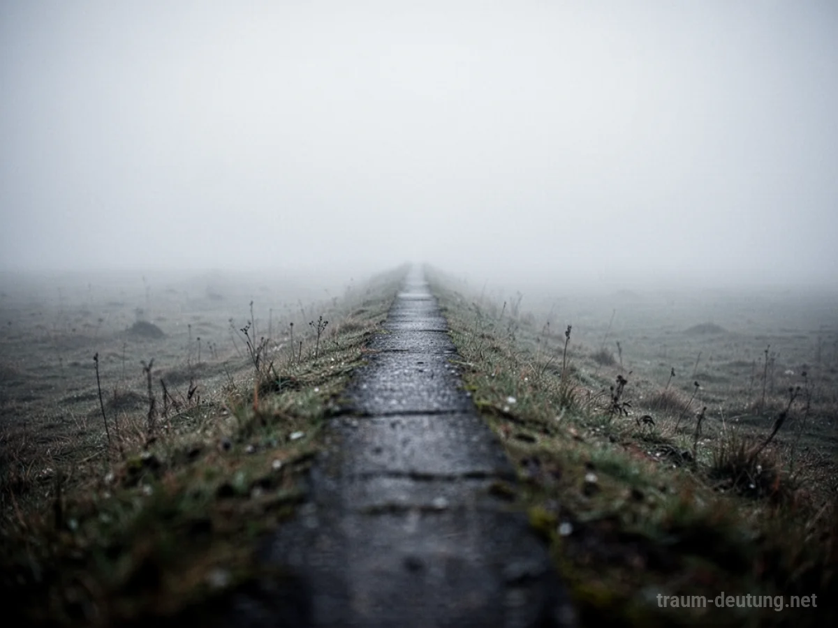 Eine verschwommene Grenze in nebliger Landschaft, die Kontrollverlust symbolisiert.