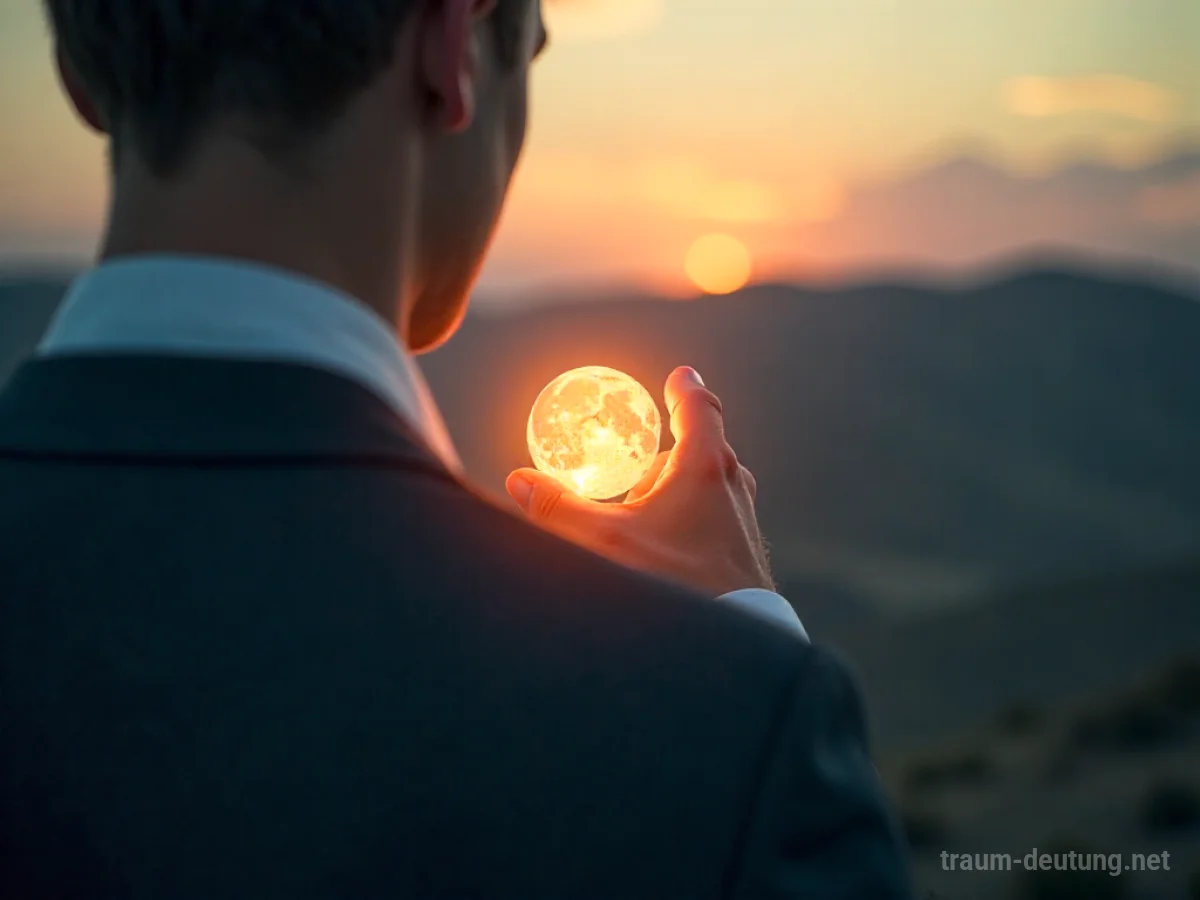 Symbolische Darstellung von Glückwünschen im Traum: Eine Hand reicht Licht.