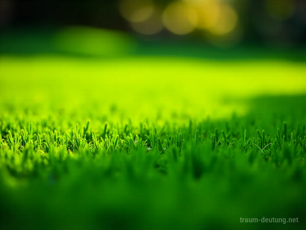 Ein makelloser Rasen mit kurz geschnittenem, sattgrünem Gras im Sonnenlicht.
