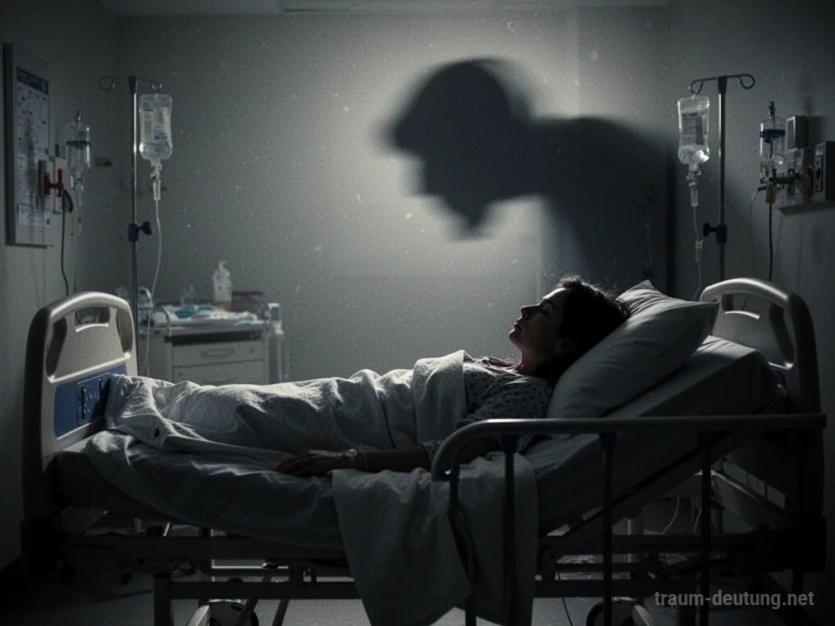 Schatten einer Person im Krankenhausbett