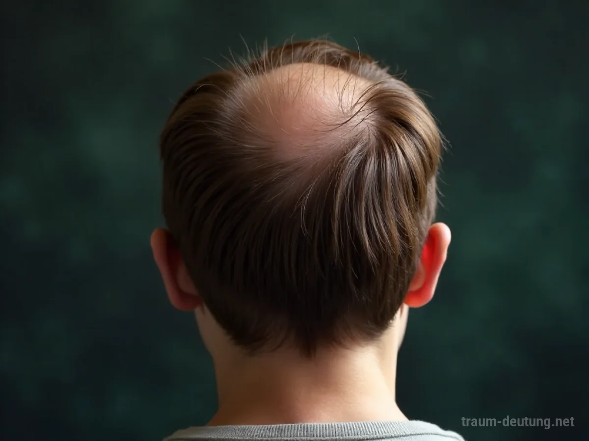 Person mit Haaren, die ausfallen und eine Glatze hinterlassen.