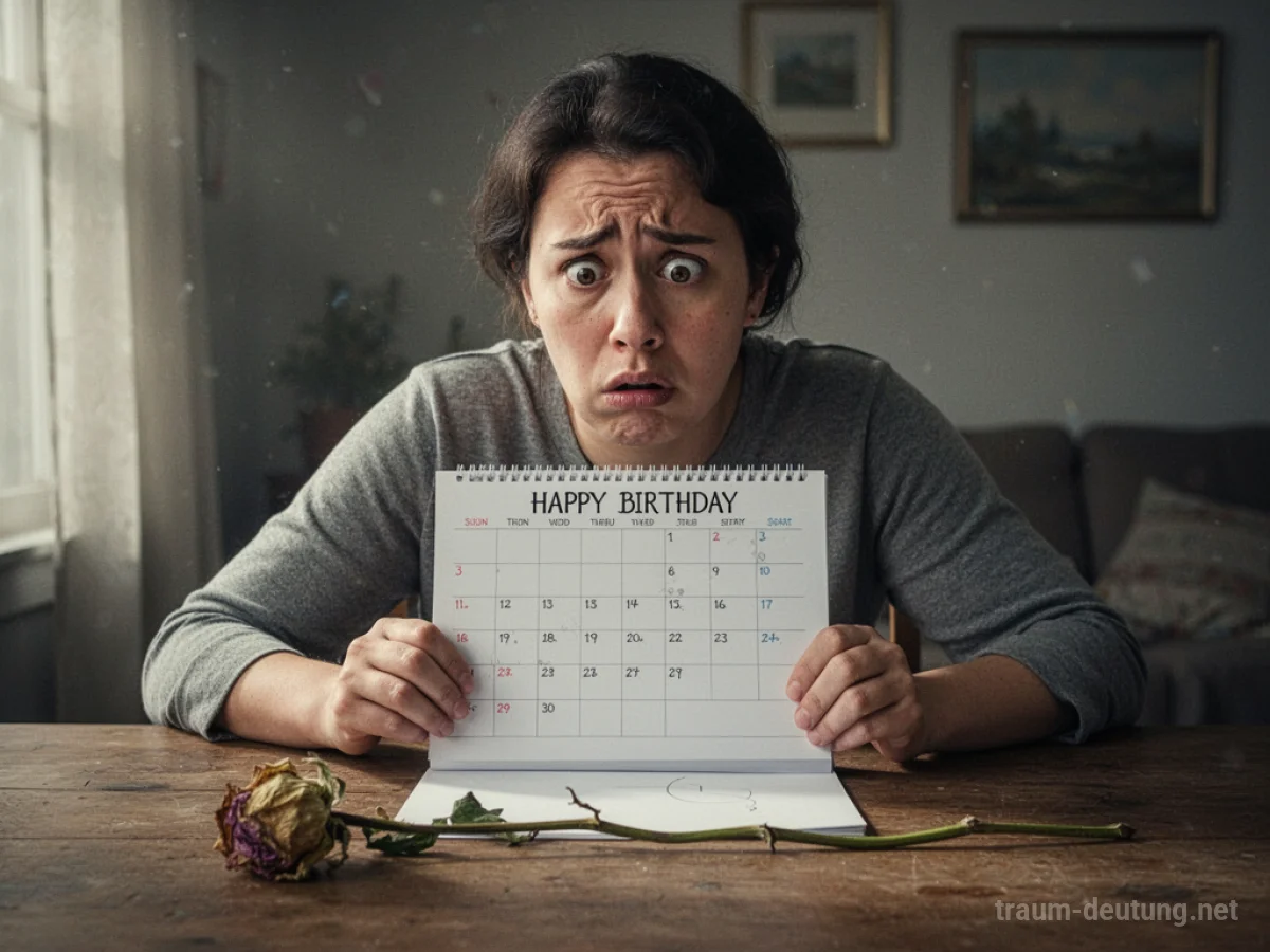 Eine Person blickt verwirrt auf einen leeren Kalender an ihrem Geburtstag.