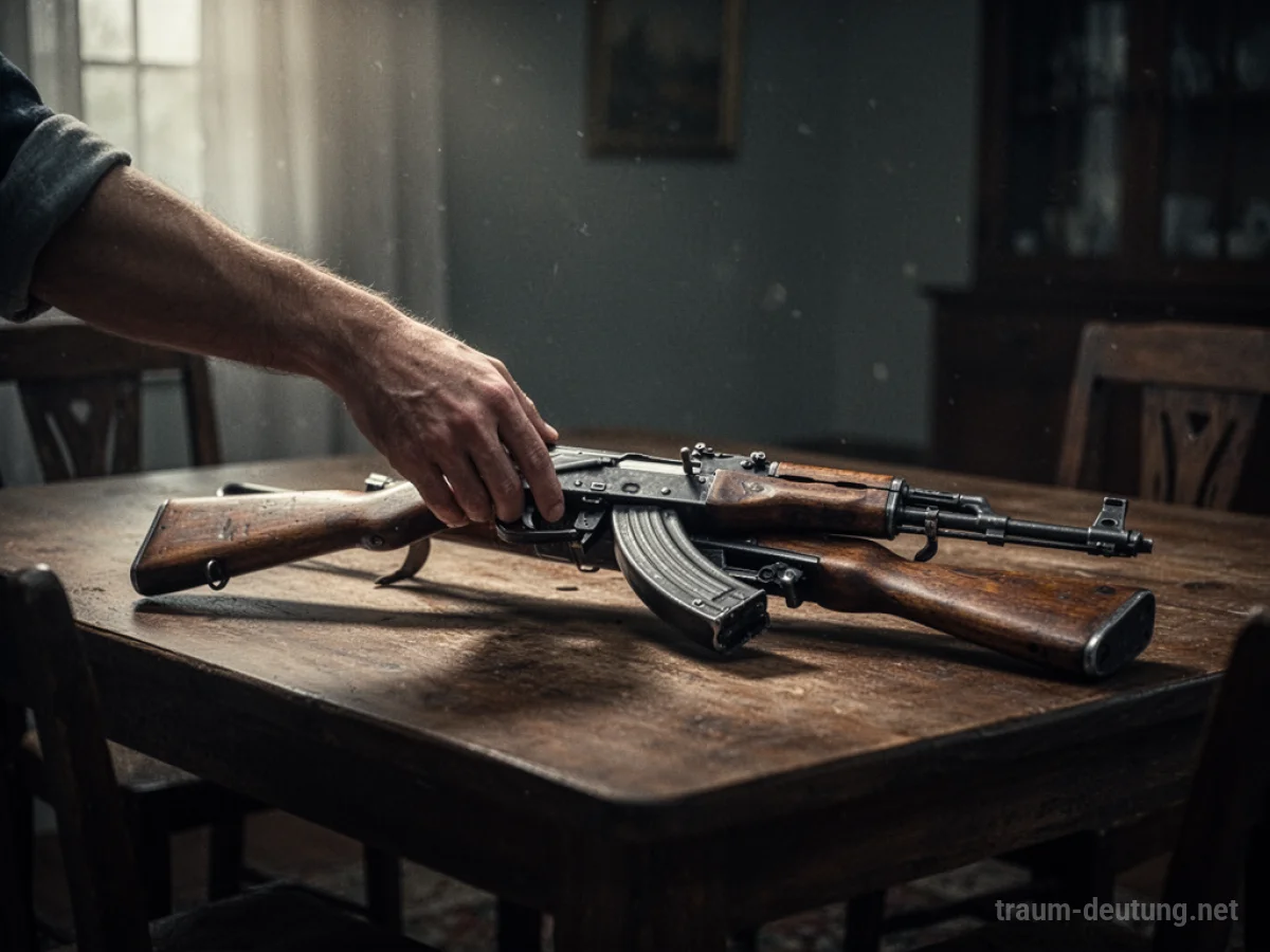 Hand gibt ein Gewehr ab, um Macht zu verkaufen