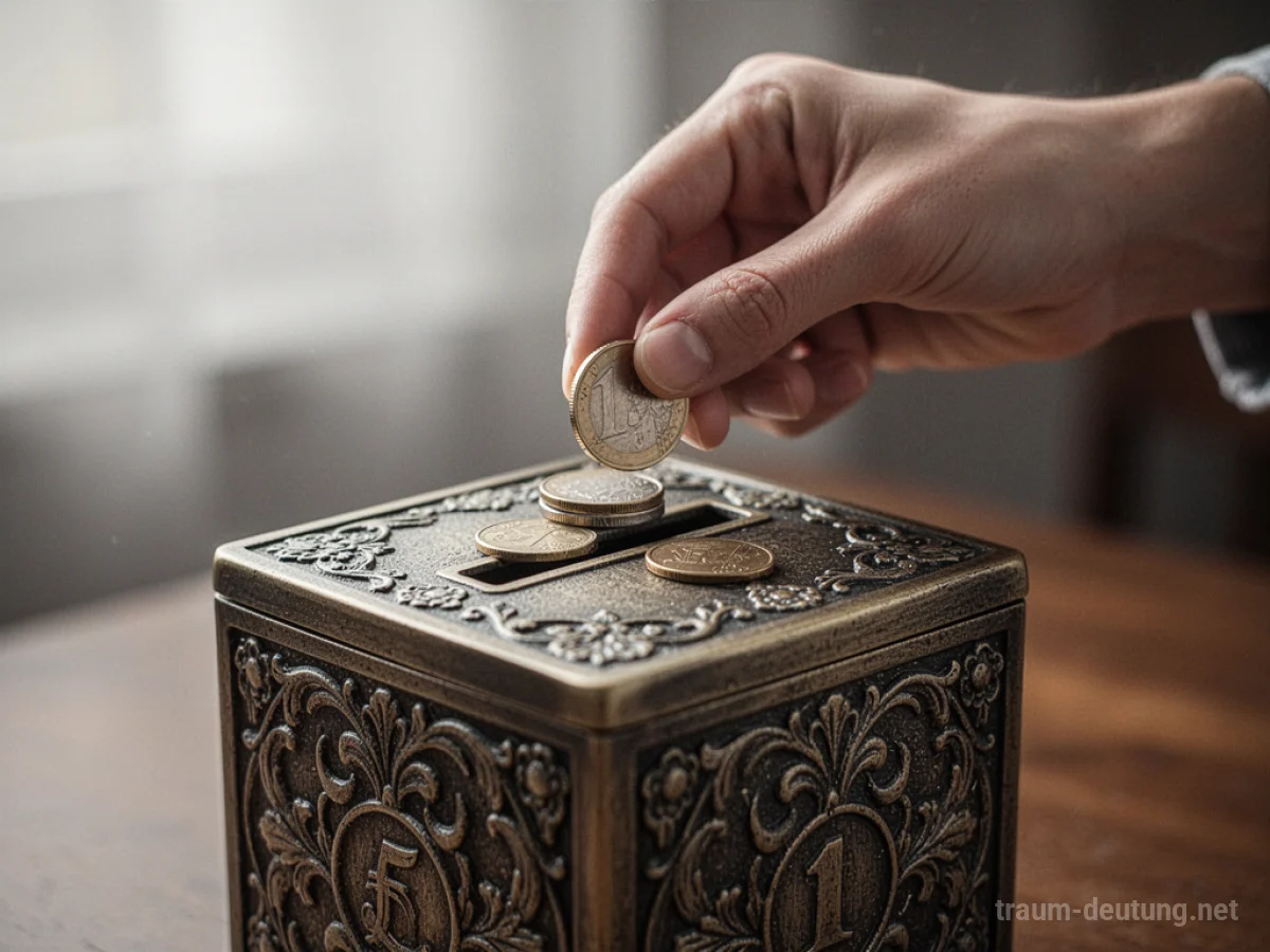 Hand legt Geld in eine Spardose