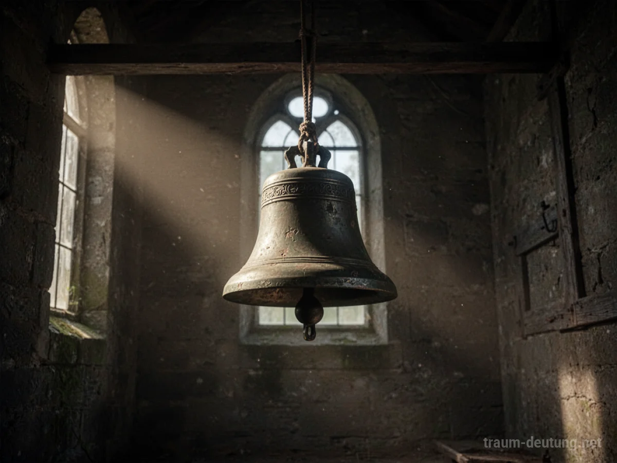 Glocke im Turm, die im Dunkeln läutet