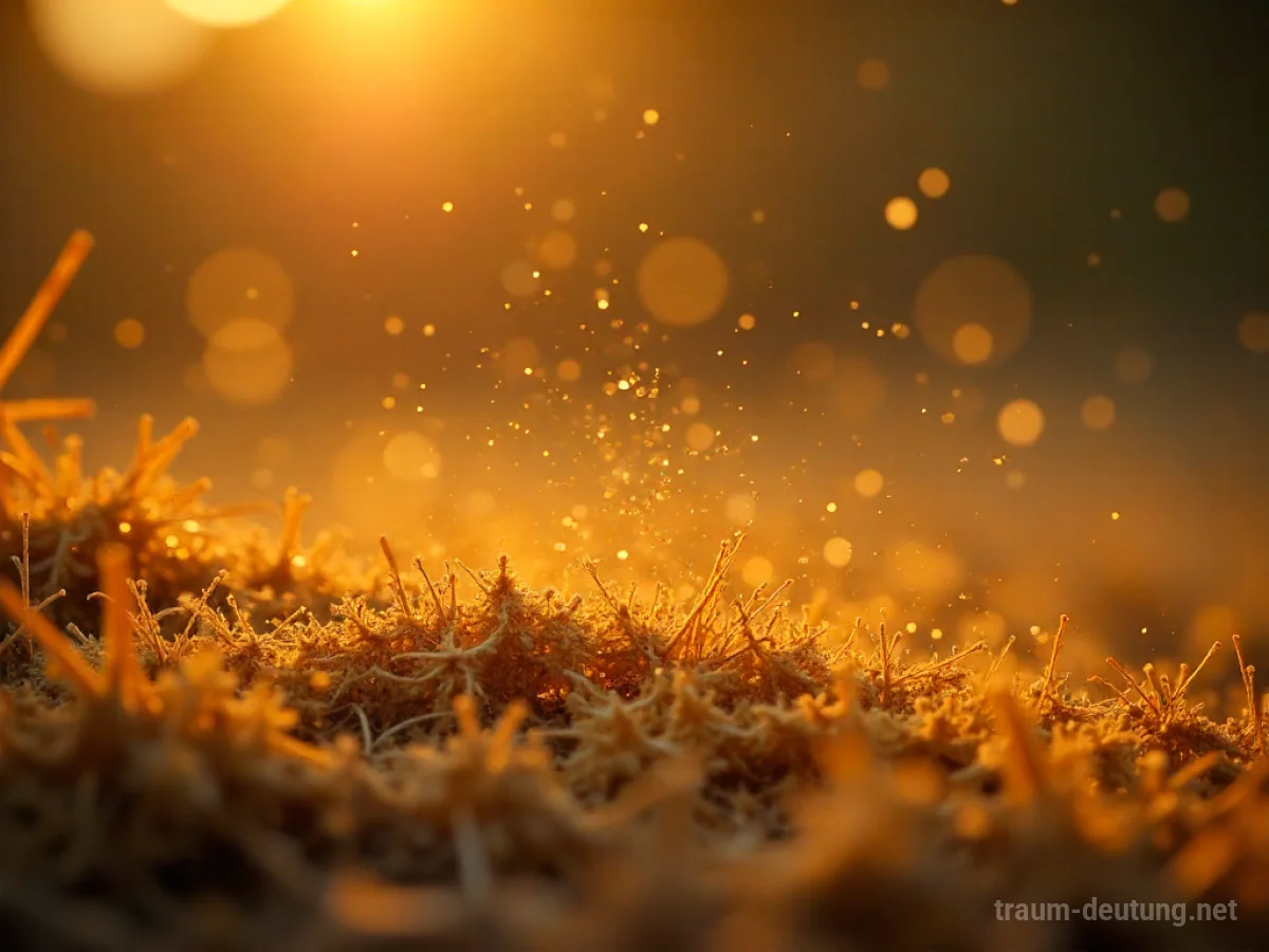 Feiner goldener Staub rieselt im sanften Licht