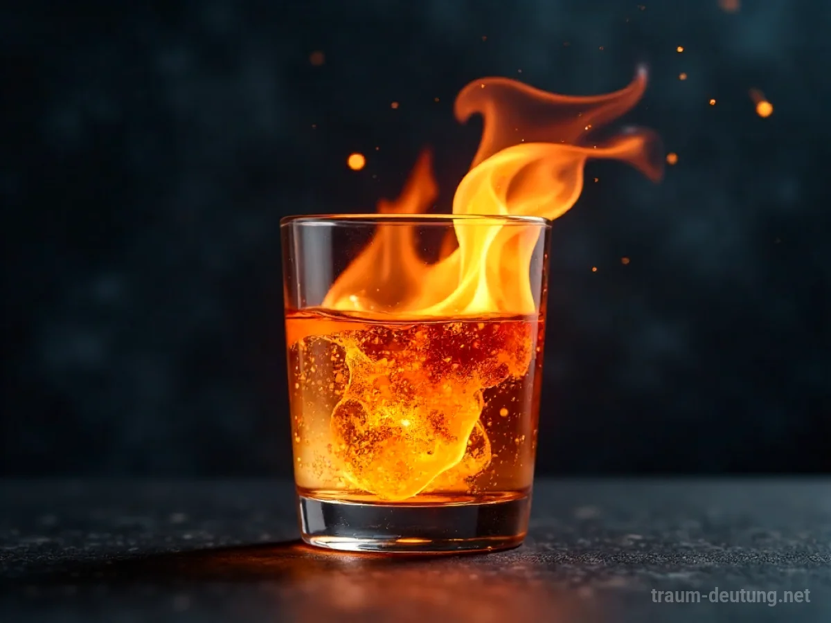 Ein Glasobjekt, das von hellen, aber nicht zerstörerischen Flammen umgeben ist.