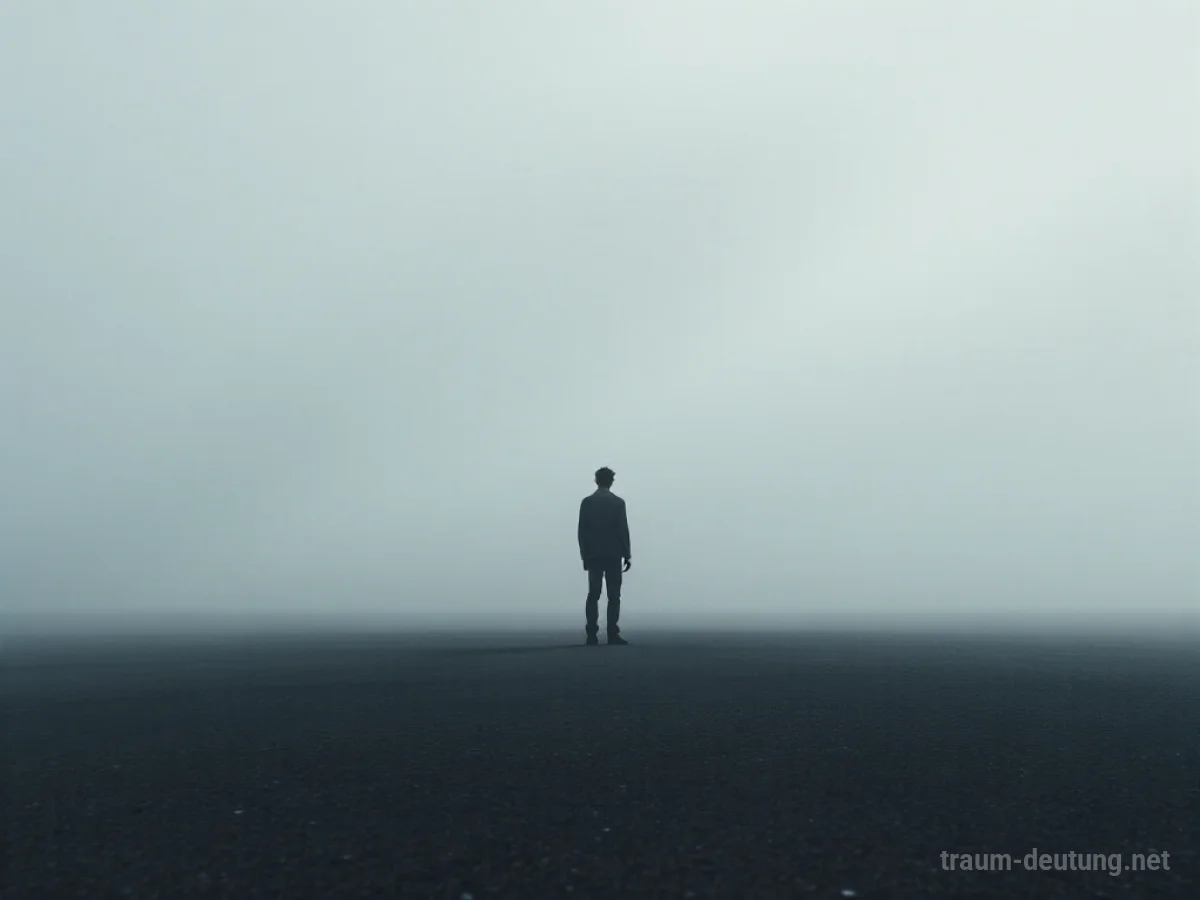Silhouette einer Person in einer weiten, leeren Landschaft