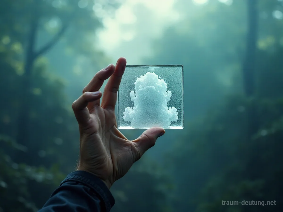 Hand greift nach trübem Glas, Hintergrund unscharf