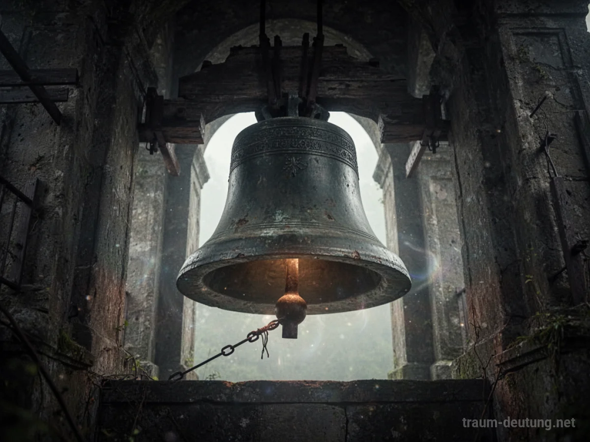 Große, alte Glocke in einem dunklen Turm