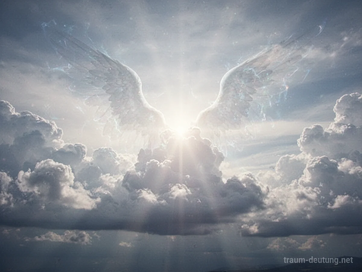 Göttliches Licht, das aus den Wolken am Himmel scheint.